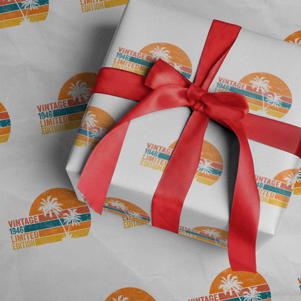 Vintage 1946 Limited Edition Wrapping Paper Roll Retro Sunset 80th Birthday 80 Year Old Gifts