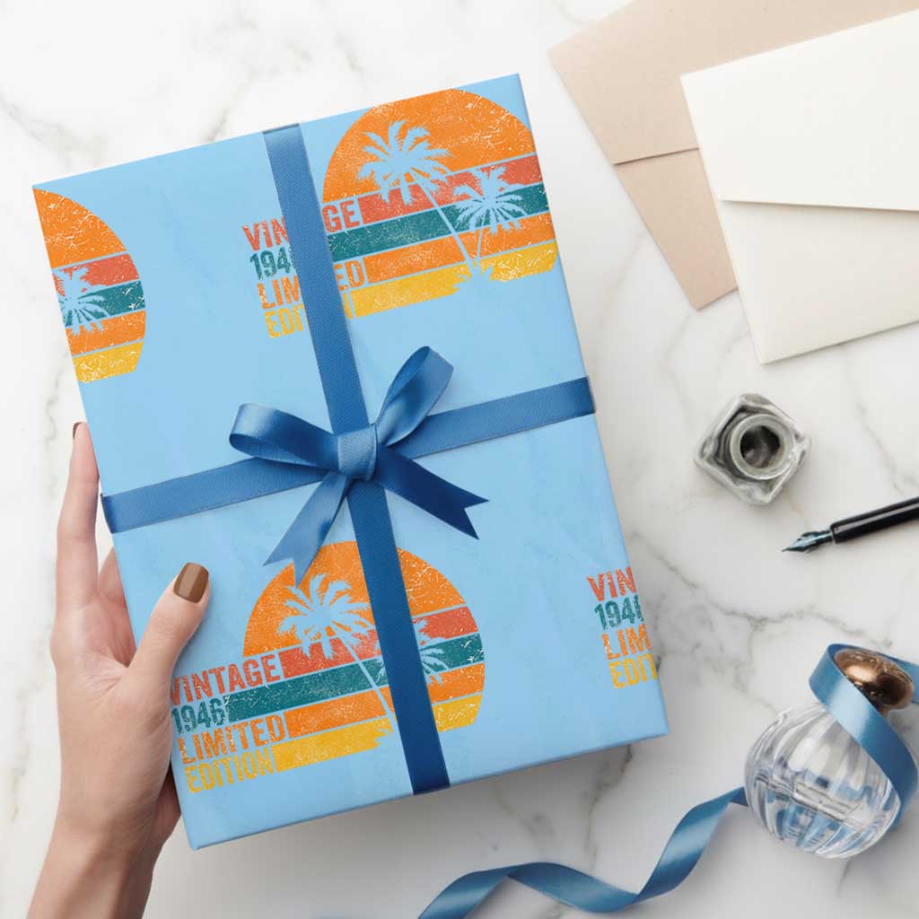 Vintage 1946 Limited Edition Wrapping Paper Roll Retro Sunset 80th Birthday 80 Year Old Gifts