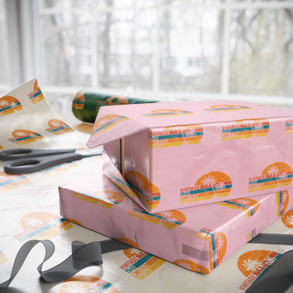 Vintage 1946 Limited Edition Wrapping Paper Roll Retro Sunset 80th Birthday 80 Year Old Gifts