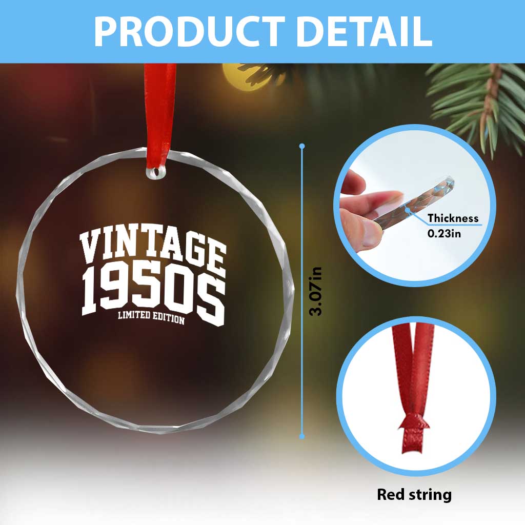 Vintage 1950s Limited Edition Crystal Glass Ornament Vintage Varsity Funny Cool 1950 Theme