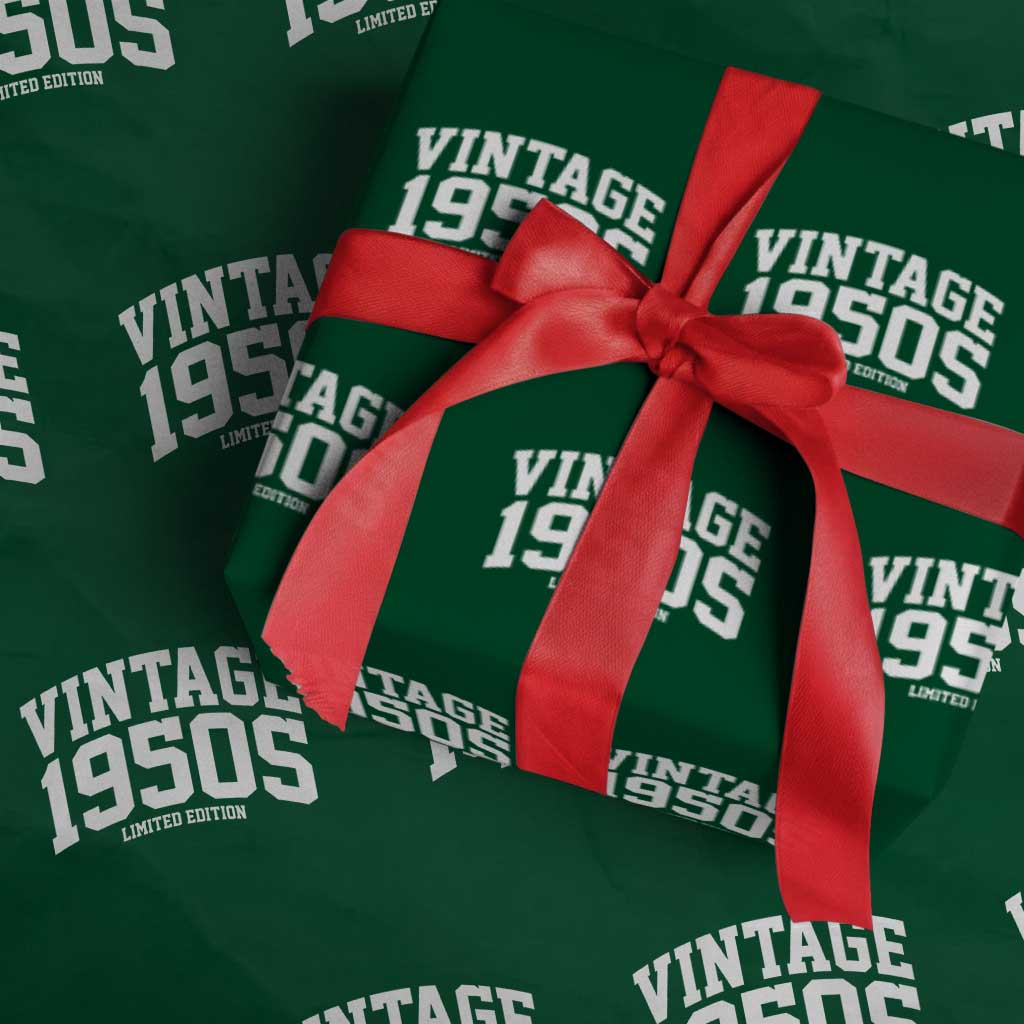 Vintage 1950s Limited Edition Wrapping Paper Roll Vintage Varsity Funny Cool 1950 Theme