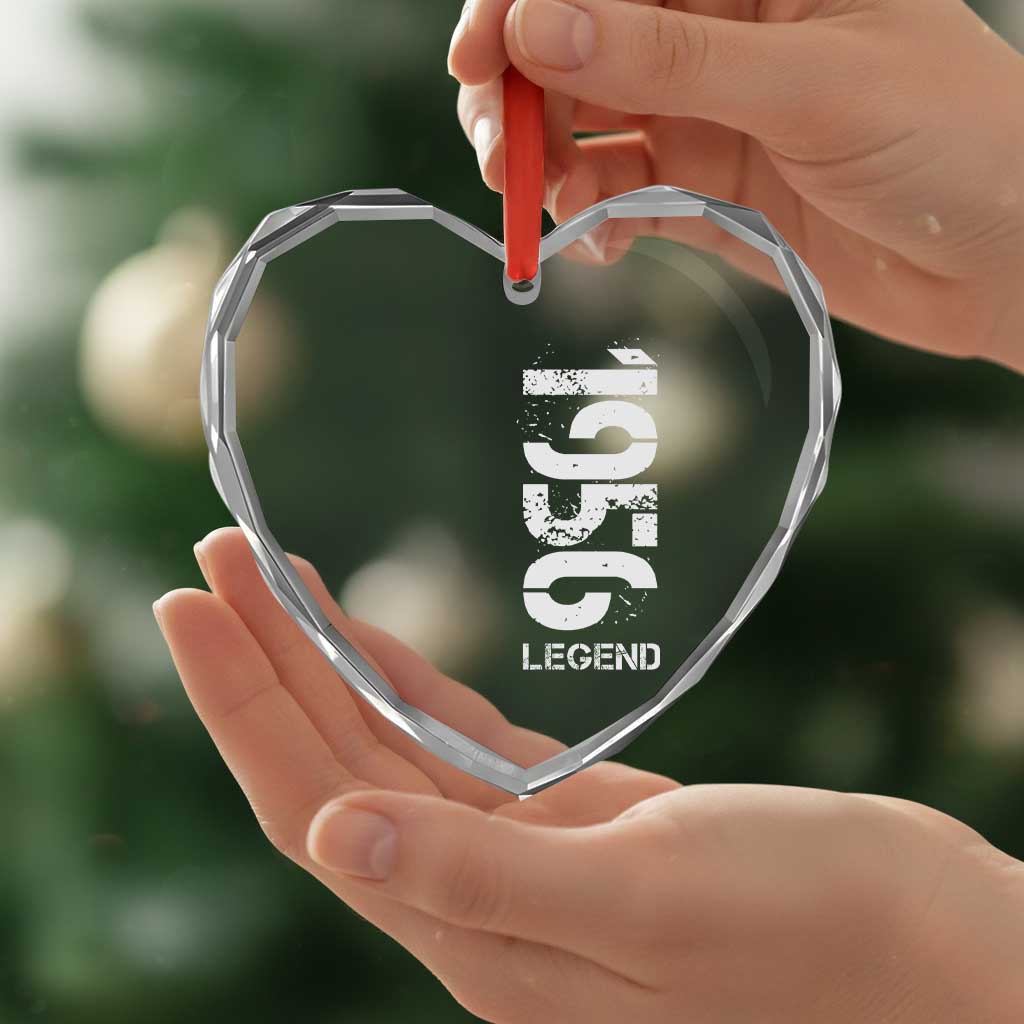 Vintage 1956 Legend Heart Crystal Glass Ornament 70th Birthday Gifts Special Milestone