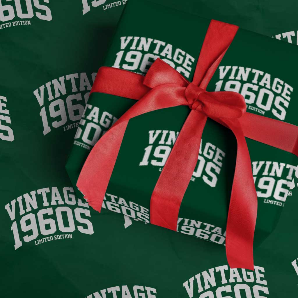 Vintage 1960s Limited Edition Wrapping Paper Roll Vintage Varsity Funny Cool 1960 Theme