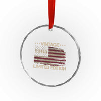 Vintage 1965 Birthday Crystal Glass Ornament Limited Edition Retro American Flag