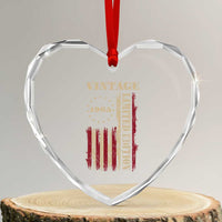 Vintage 1965 Birthday Heart Crystal Glass Ornament Retro American Flag Limited Edition