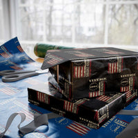 Vintage 1965 Birthday Wrapping Paper Roll Retro American Flag Limited Edition