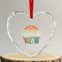 Vintage 1966 Heart Crystal Glass Ornament 60 Year Old 60th Birthday Gifts