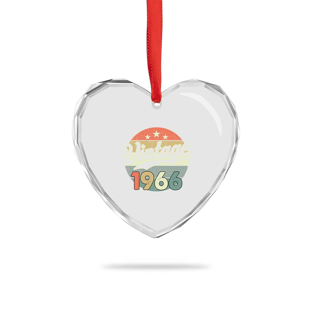 Vintage 1966 Heart Crystal Glass Ornament 60 Year Old 60th Birthday Gifts