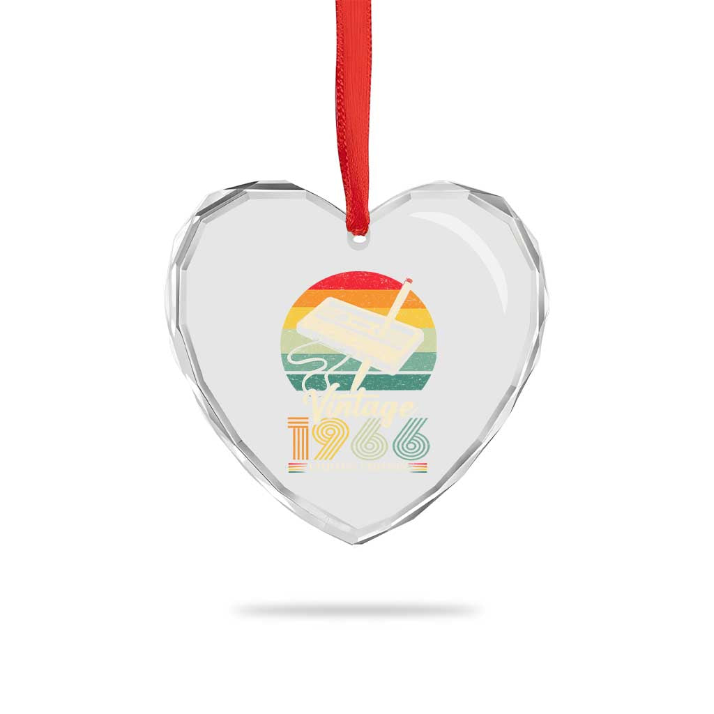 Vintage 1966 Heart Crystal Glass Ornament 60th Birthday Turning 60 Year Old Gifts