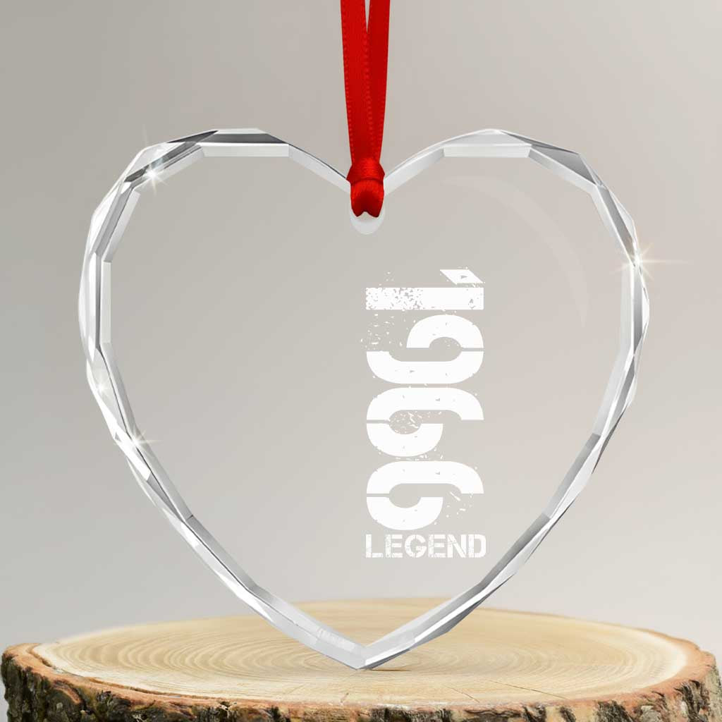 Vintage 1966 Legend Heart Crystal Glass Ornament 60th Birthday Gifts Special Milestone