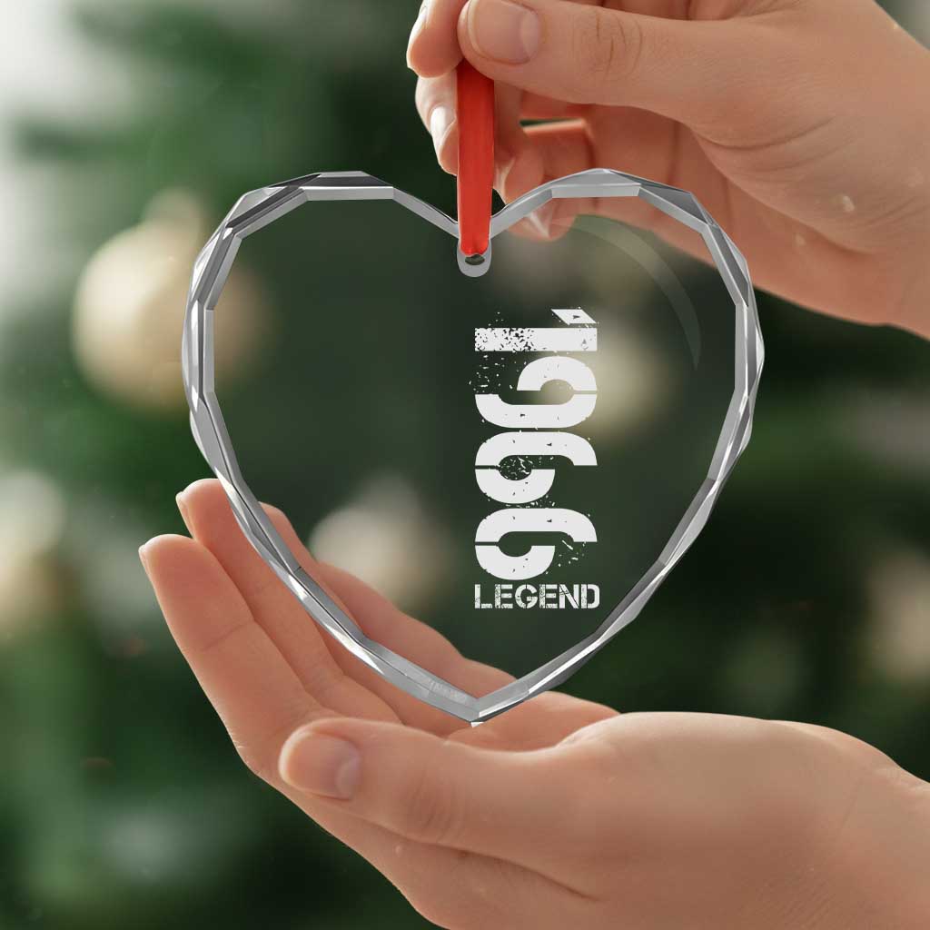 Vintage 1966 Legend Heart Crystal Glass Ornament 60th Birthday Gifts Special Milestone