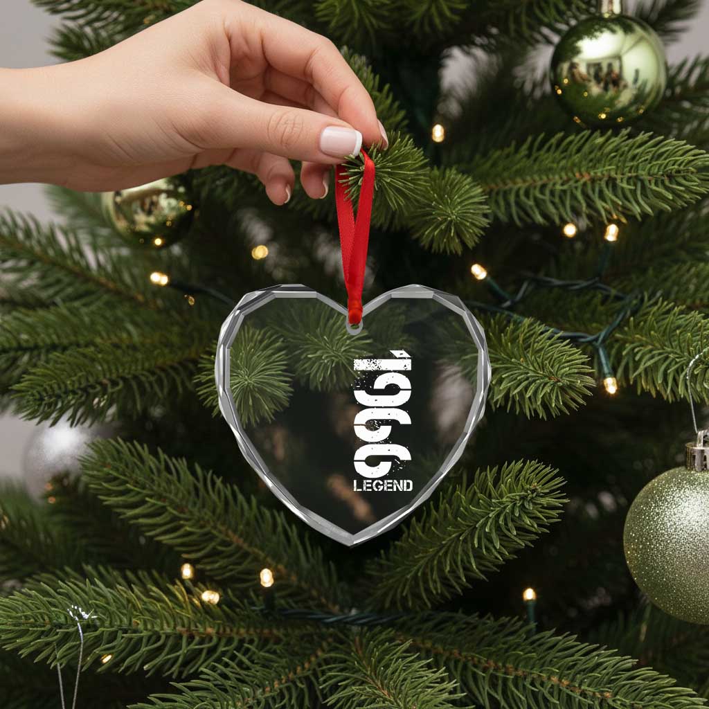 Vintage 1966 Legend Heart Crystal Glass Ornament 60th Birthday Gifts Special Milestone