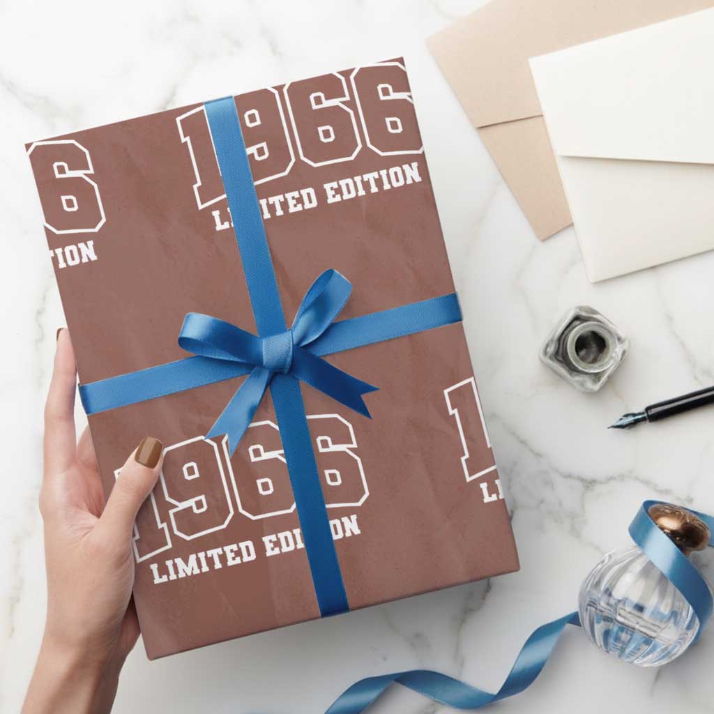Vintage 1966 Limited Edition Wrapping Paper Roll 60 Year Old Gift Retro Varsity 60th Birthday