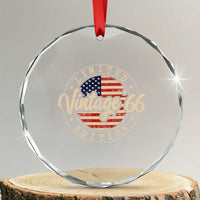 Vintage 1966 Stamp Crystal Glass Ornament Funny 60th Birthday USA Flag 60 Year Old Bday