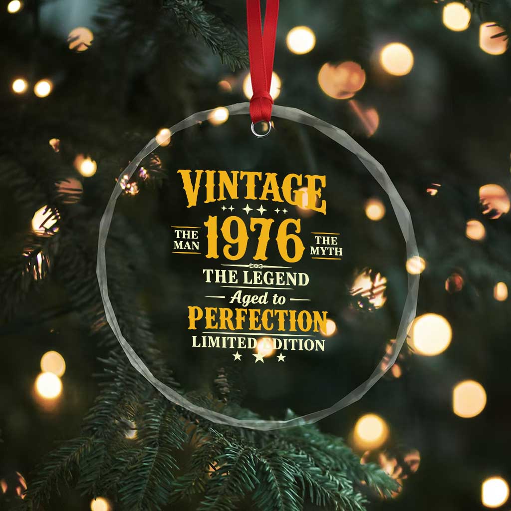 Vintage 1976 Aged to Perfection Crystal Glass Ornament Limited Edition Retro 50th Birthday