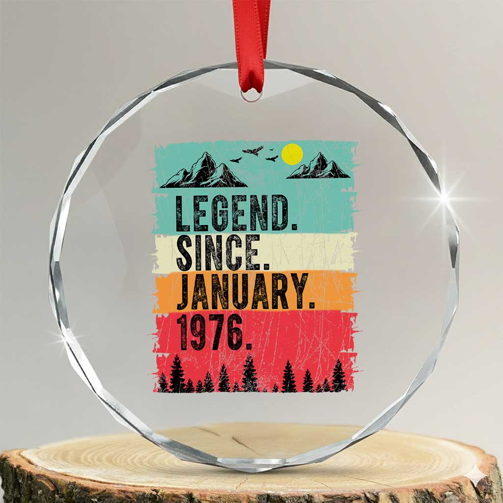 Vintage 1976 Birthday Crystal Glass Ornament Retro 50th Birthday Gifts 50 Years Old