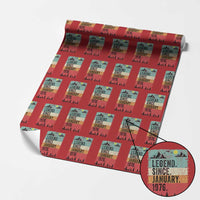 Vintage 1976 Birthday Wrapping Paper Roll Retro 50th Birthday Gifts 50 Years Old