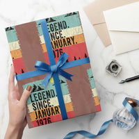 Vintage 1976 Birthday Wrapping Paper Roll Retro 50th Birthday Gifts 50 Years Old
