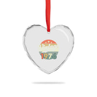 Vintage 1976 Heart Crystal Glass Ornament 50 Year Old 50th Birthday Gifts