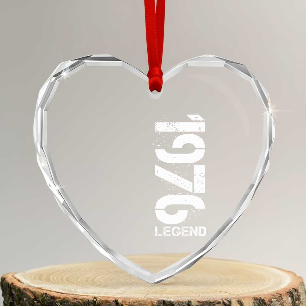 Vintage 1976 Legend Heart Crystal Glass Ornament 50th Birthday Gifts Special Milestone