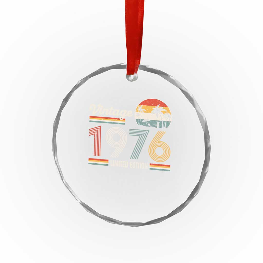 Vintage 1976 Limited Edition Crystal Glass Ornament Retro Sunset 50th Birthday Graphic