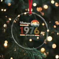 Vintage 1976 Limited Edition Crystal Glass Ornament Retro Sunset 50th Birthday Graphic