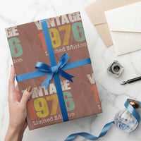 Vintage 1976 Limited Edition Wrapping Paper Roll Distressed Retro Typography 50th Birthday