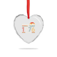 Vintage 1976 Limited Edition Heart Crystal Glass Ornament Retro Sunset 50th Birthday Graphic
