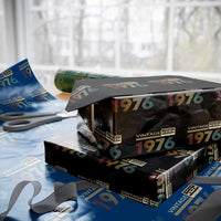 Vintage 1976 Retro Cassette Tape Graphic Wrapping Paper Roll Awesome Since 1976 Birthday Gift