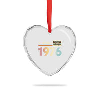 Vintage 1976 Retro Cassette Tape Graphic Heart Crystal Glass Ornament Awesome Since 1976 Birthday Gift