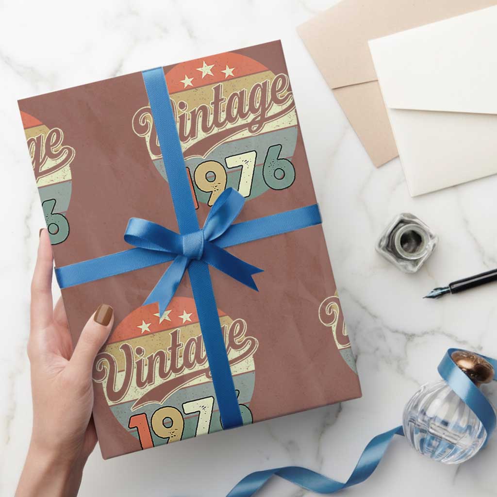 Vintage 1976 Wrapping Paper Roll 50 Year Old 50th Birthday Gifts