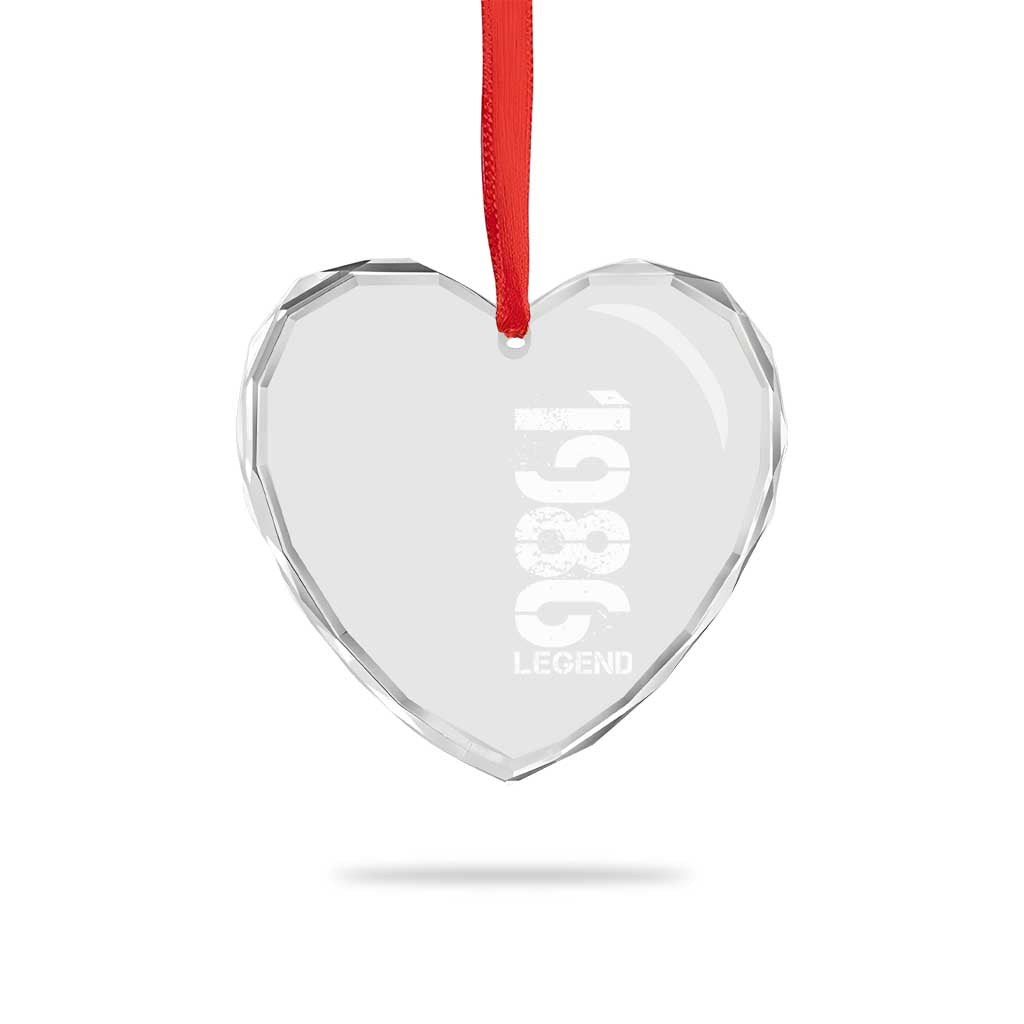 Vintage 1986 Legend Heart Crystal Glass Ornament 40th Birthday Gifts Special Milestone