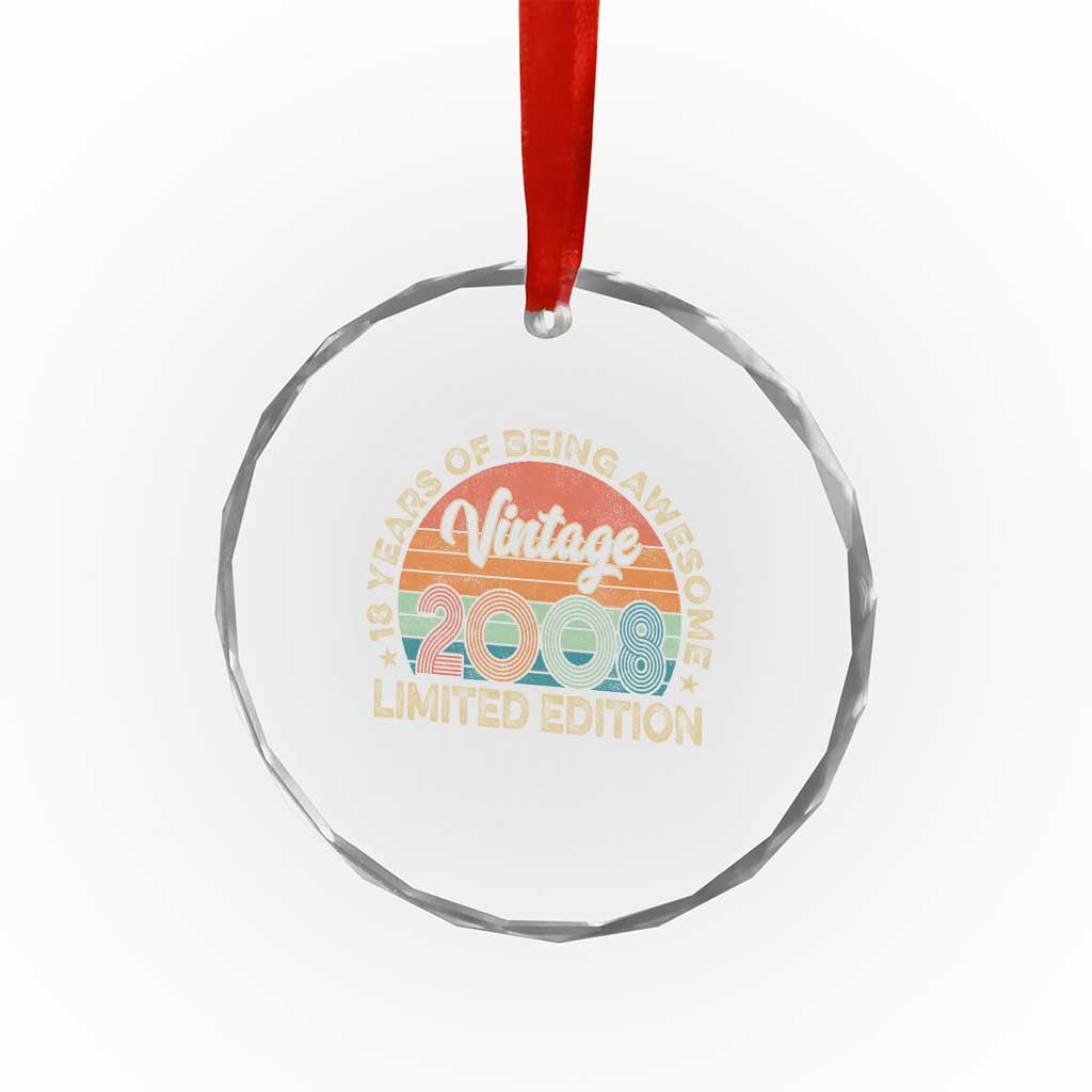 Vintage 2008 18th Birthday Gifts Crystal Glass Ornament Limited Edition 18 Year Old Bday