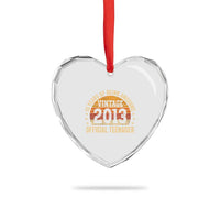 Vintage 2013 Official Teenager Heart Crystal Glass Ornament 13 Year Old 13th Birthday