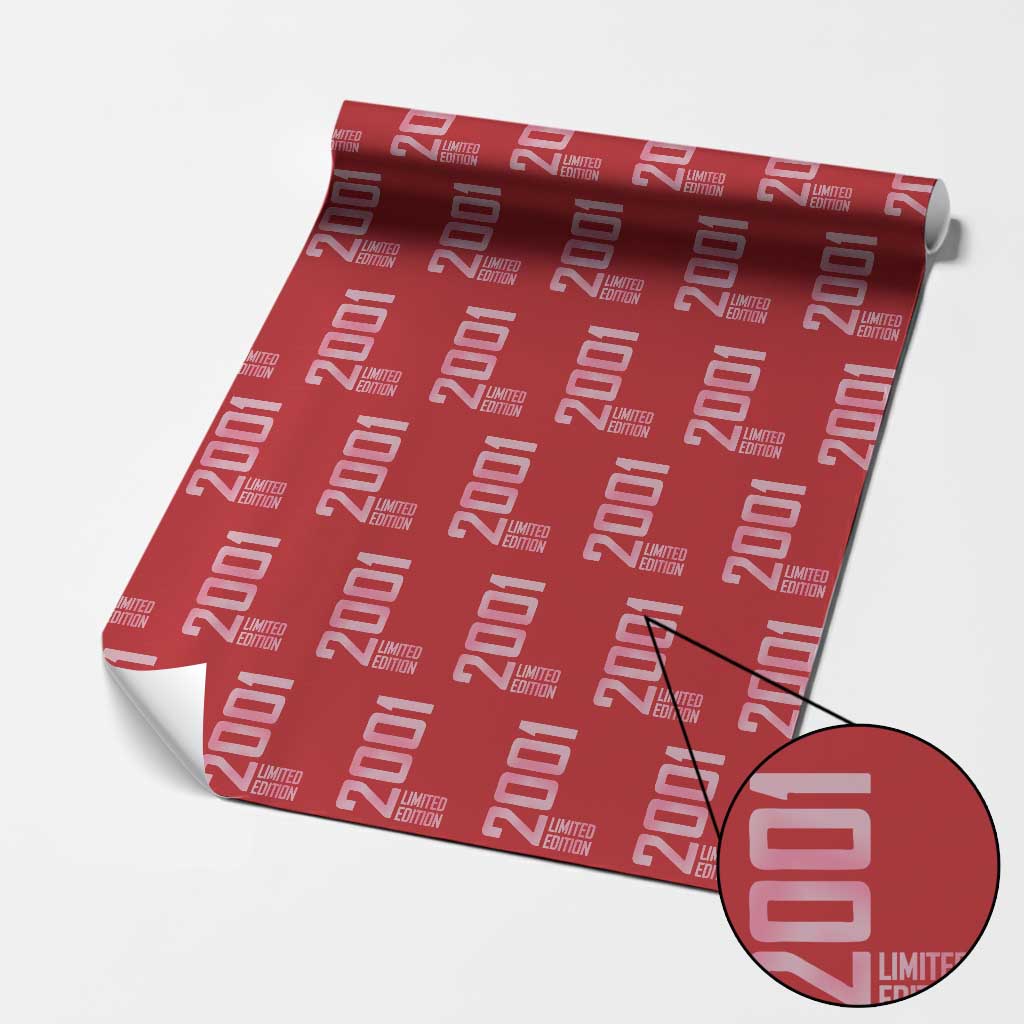 Vintage 25th Birthday Limited Edition 2001 Gift Wrapping Paper Roll