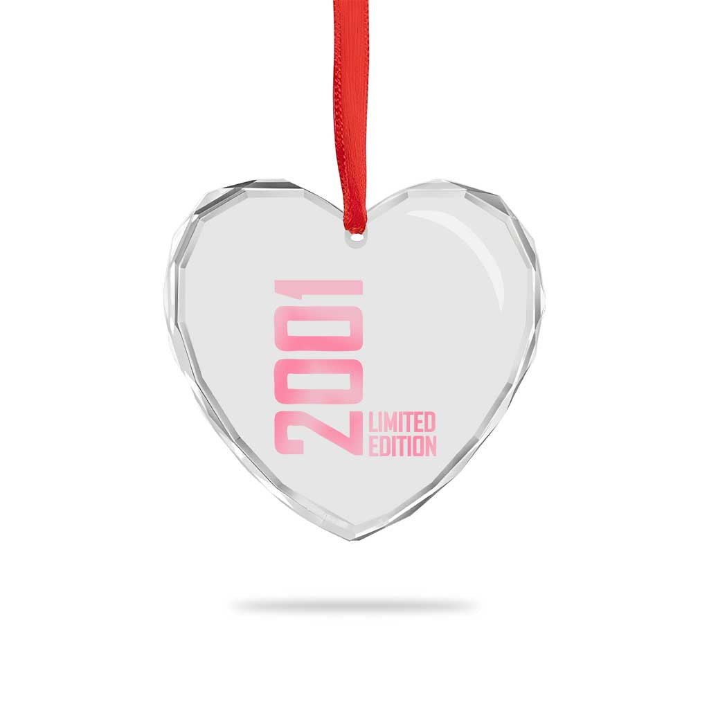 Vintage 25th Birthday Limited Edition 2001 Gift Heart Crystal Glass Ornament