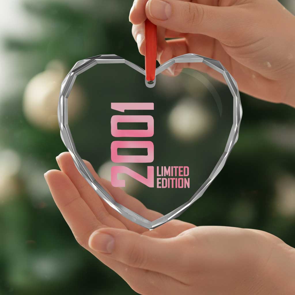 Vintage 25th Birthday Limited Edition 2001 Gift Heart Crystal Glass Ornament