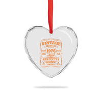 Vintage 50 Birthday Heart Crystal Glass Ornament 50yr 1976 50th Birthday
