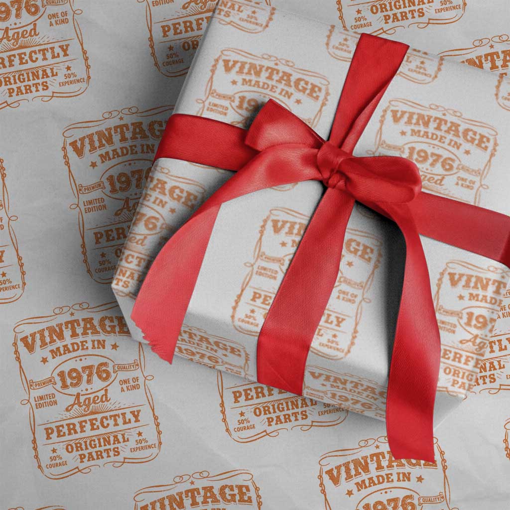 Vintage 50 Birthday Wrapping Paper Roll 50yr 1976 50th Birthday