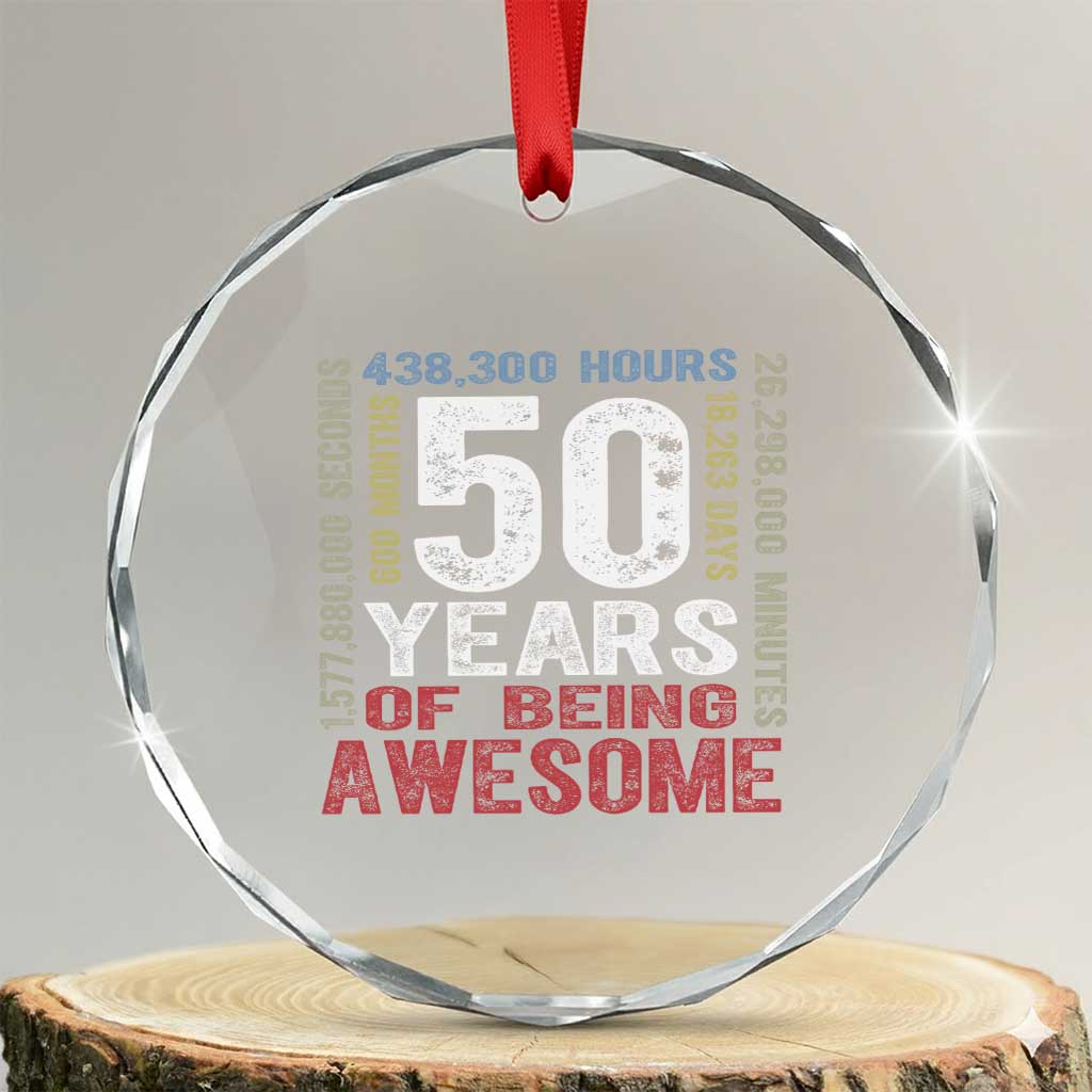 Vintage 50 Years Of Being Awesome Crystal Glass Ornament 50th Birthday Legend Gift Idea