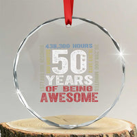 Vintage 50 Years Of Being Awesome Crystal Glass Ornament 50th Birthday Legend Gift Idea