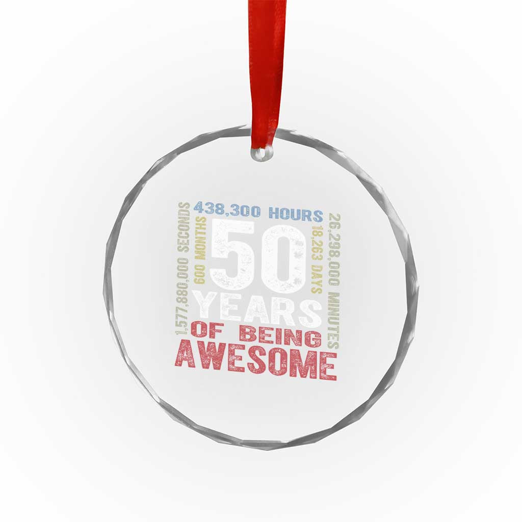 Vintage 50 Years Of Being Awesome Crystal Glass Ornament 50th Birthday Legend Gift Idea