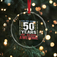 Vintage 50 Years Of Being Awesome Crystal Glass Ornament 50th Birthday Legend Gift Idea