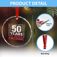 Vintage 50 Years Of Being Awesome Crystal Glass Ornament 50th Birthday Legend Gift Idea