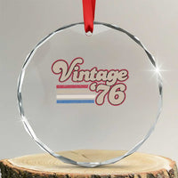 Vintage 50th Birthday Crystal Glass Ornament Retro 1976 50 Year Old Stripes