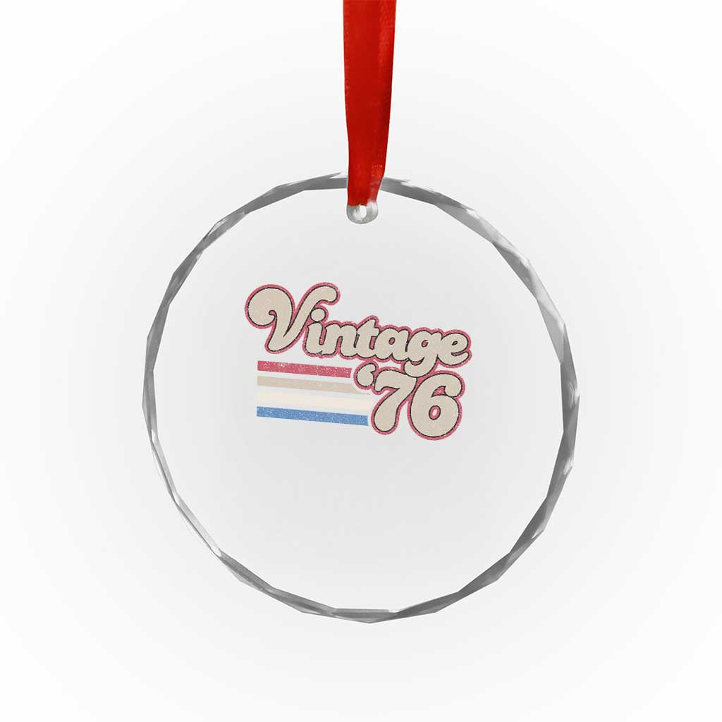 Vintage 50th Birthday Crystal Glass Ornament Retro 1976 50 Year Old Stripes