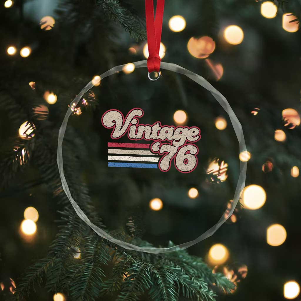 Vintage 50th Birthday Crystal Glass Ornament Retro 1976 50 Year Old Stripes