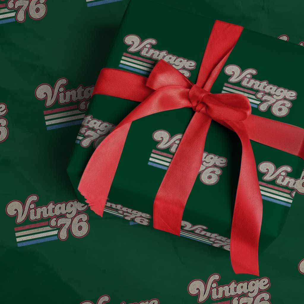 Vintage 50th Birthday Wrapping Paper Roll Retro 1976 50 Year Old Stripes