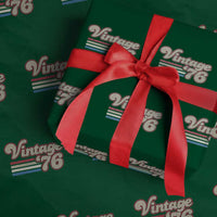 Vintage 50th Birthday Wrapping Paper Roll Retro 1976 50 Year Old Stripes