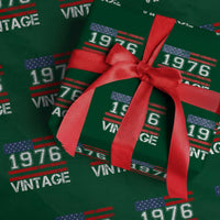 Vintage 50th Birthday Wrapping Paper Roll Retro 1976 American Flag 50 Year Old
